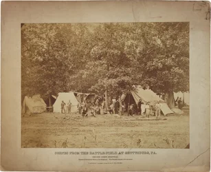 Hospital de campo del Segundo Cuerpo de la Unión, Gettysburg, PA. c.9-11 de julio de 1863